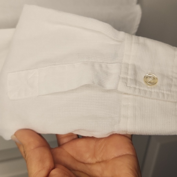 Ann Taylor Loft Women's Classic Perfect White Long Sleeve Button-Up Top Size 8 - Picture 7 of 11